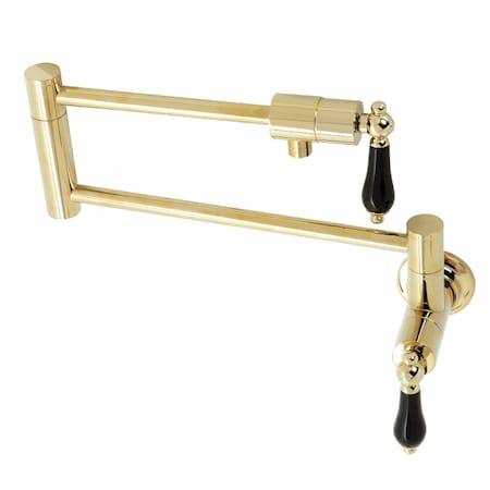 Kingston Brass KS4102PKL Duchess Wall Mount Pot Filler, Polished Brass KS4102PKL